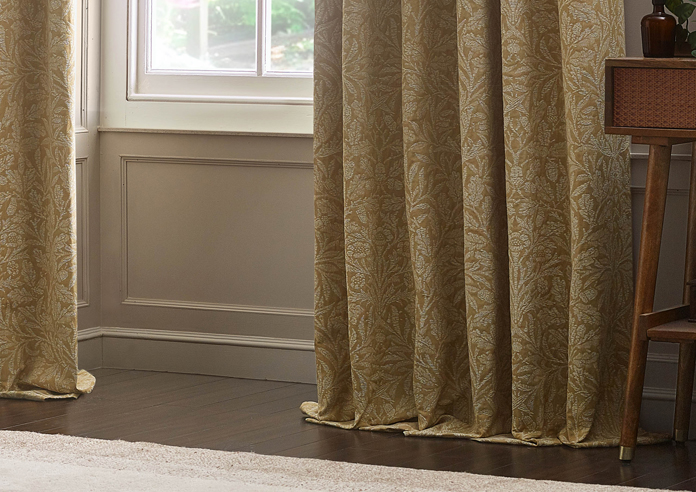 Acorn Tonal Pencil Pleat, Gold - Ready Made Curtains - Image 6